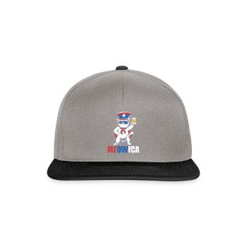 T-shirt patriotique Meowica Cat - Casquette snapback - gris graphite/noir - Devant