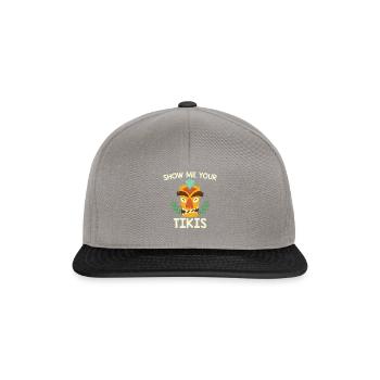 Hawaii island tiki t-shirt - Snapback Cap - graphite/black - Front