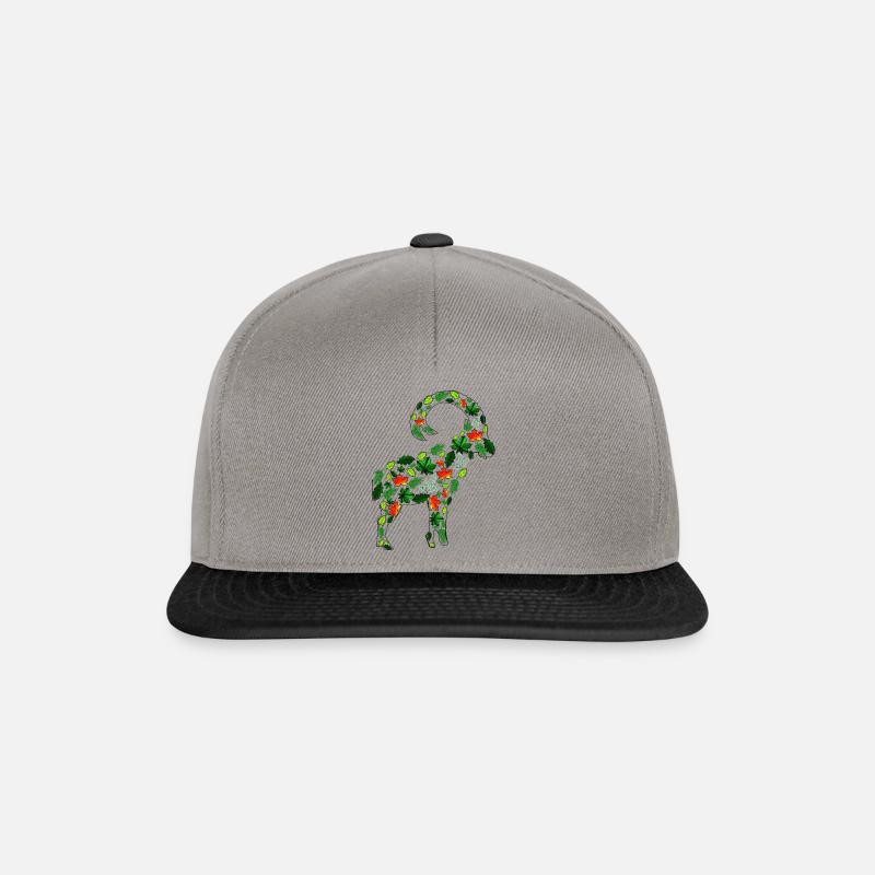 Steinbock-Blätter - Snapback Cap - Graphit/Schwarz