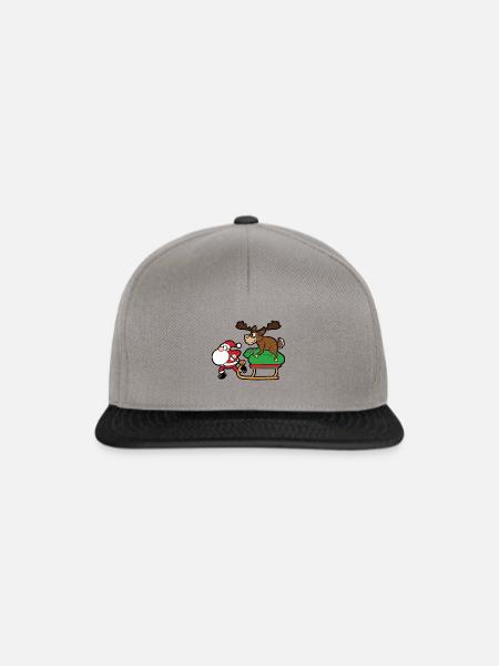 Weihnachtsmann Rentier - Snapback Cap - Graphit/Schwarz