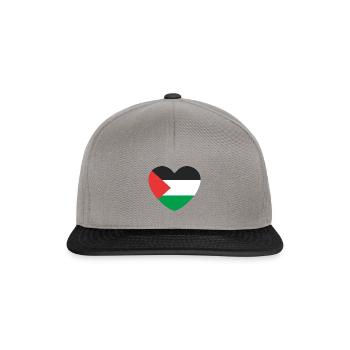 Palästina Herz - Snapback Cap - Graphit/Schwarz - Vorne