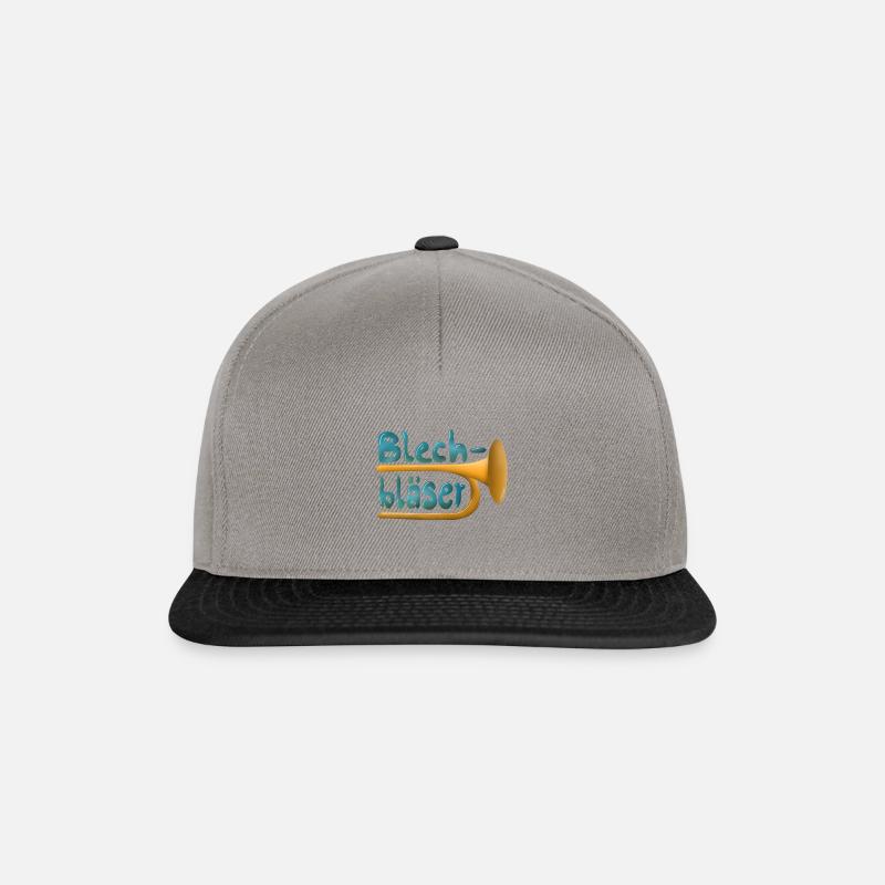 Blechbläser Design - Snapback Cap - Graphit/Schwarz