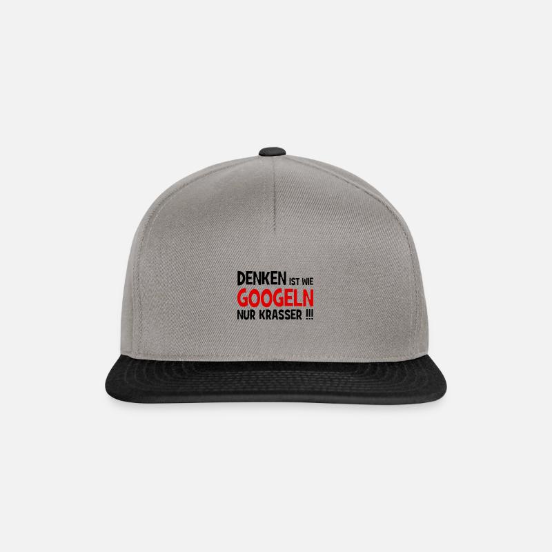 Denken ist wie googeln nur krasser!!! - Internet - Snapback Cap - Graphit/Schwarz