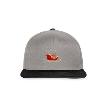Chat en traîneau - Noël - Kitty - Casquette snapback - gris graphite/noir - Devant