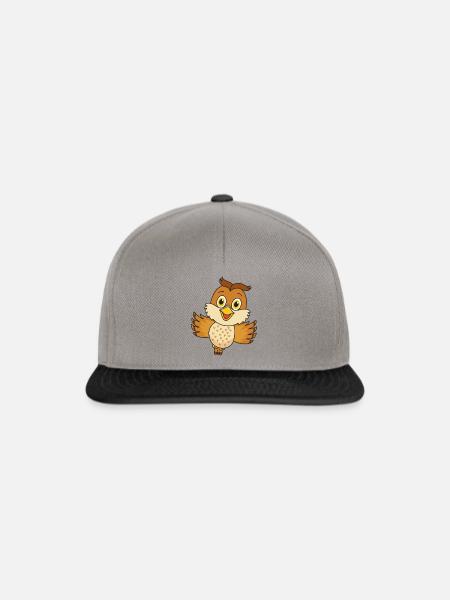 Eule - Snapback Cap - Graphit/Schwarz