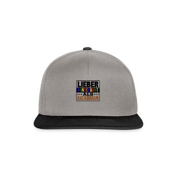Gegen Rechts Antifa Kunterbunt Kackbraun Toleranz - Snapback Cap - Graphit/Schwarz - Vorne
