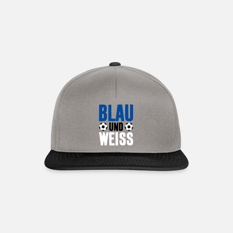 FUSSBALL BLAU UND WEISS - Snapback Cap - Graphit/Schwarz
