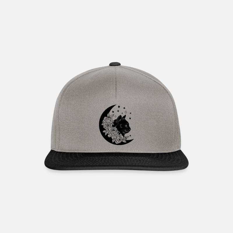 Chat noir avec des roses - Casquette snapback - gris graphite/noir