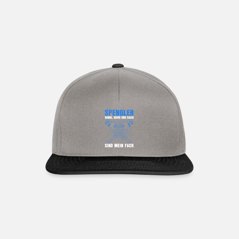 Spengler Rinne Rohr Und Dach Klempner - Snapback Cap - Graphit/Schwarz