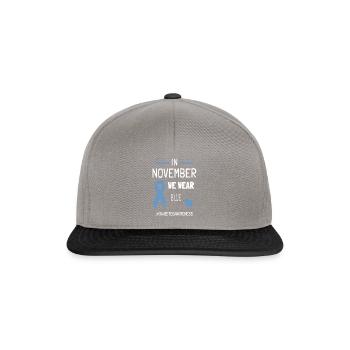 Im November tragen wir blauen Diabetiker Typ 1 Diabetes - Snapback Cap - Graphit/Schwarz - Vorne
