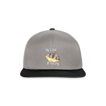Lustiger umgedrehter Regenschirm gefüllt mit Hunden - Anim - Snapback Cap - Graphit/Schwarz - Vorne