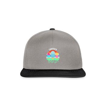 Crème glacée fondante Vacances d’été chaudes Rétro Vintag - Casquette snapback - gris graphite/noir - Devant