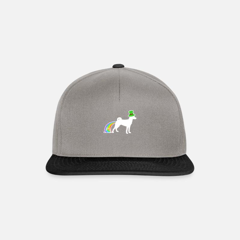 St. Patrick's Dog - Basenji - Snapback Cap - graphite/black