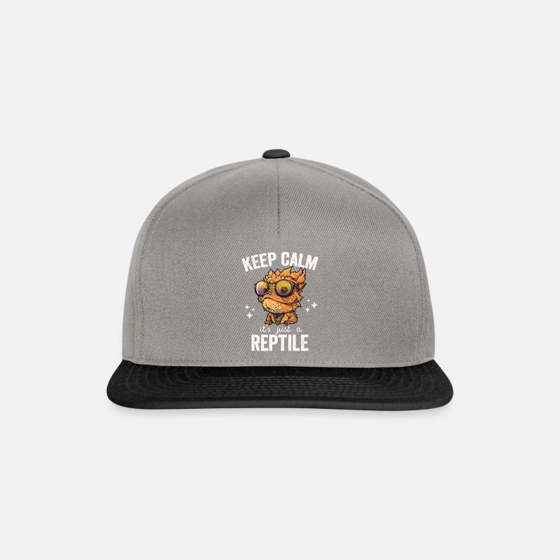 Calm Reptile Cute Bearded Dragon Bartagame Lizard - Snapback Cap - Graphit/Schwarz