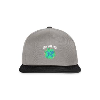 Eco Not Ego Ökologe - Snapback Cap - Graphit/Schwarz - Vorne