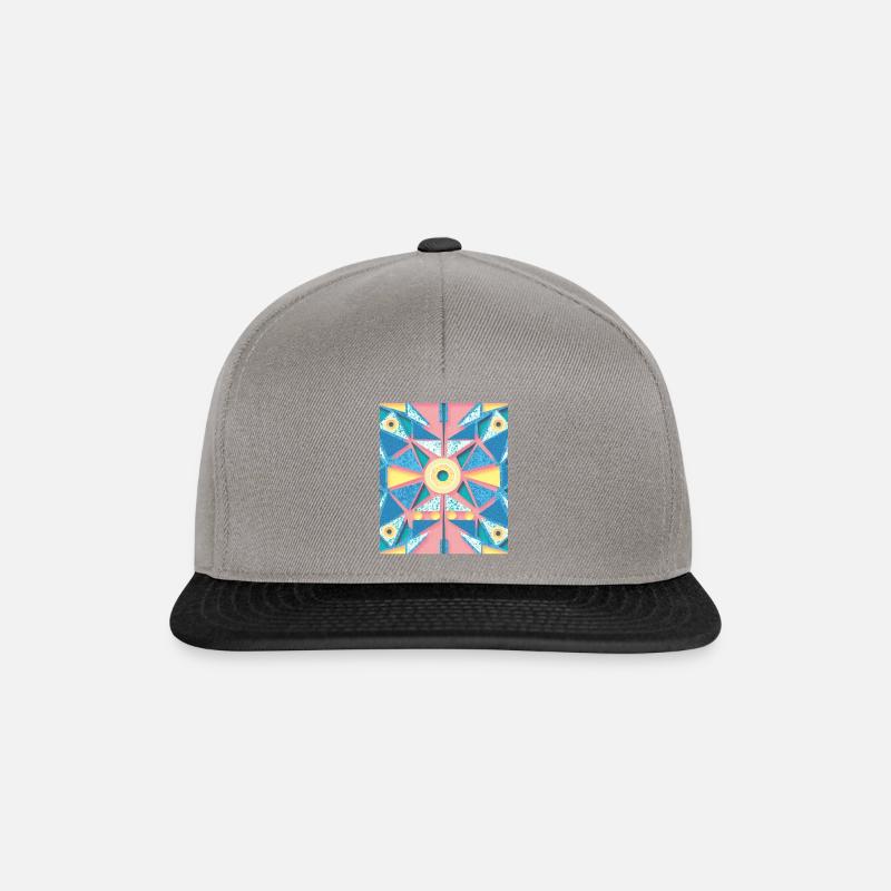 Blue, pink and pink mandala - Snapback Cap - graphite/black