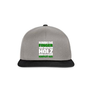 Enlève tes doigts de mon bois - hache de tronçonneuse - Casquette snapback - gris graphite/noir - Devant