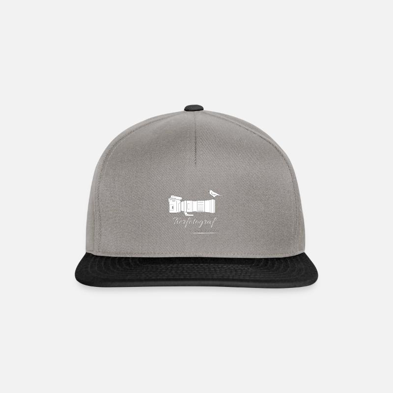 Tierfotograf mit Leidenschaft - Kamera mit Vogel - Snapback Cap - Graphit/Schwarz