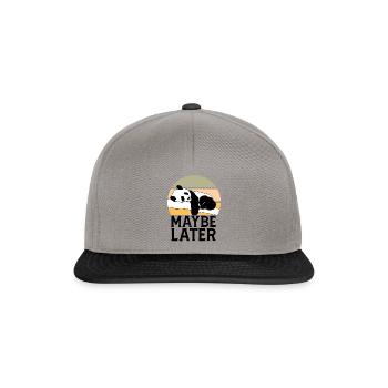 Sarcastic Lazy Maybe Later Panda Face - Snapback Cap - graphite/black - Front