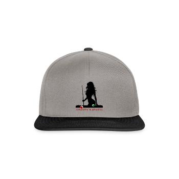 Billard de billard - La boule 8 et sa queue - Casquette snapback - gris graphite/noir - Devant