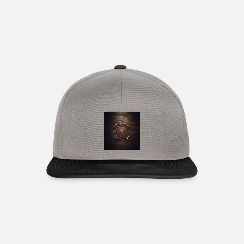 Azteken-Campingplatz aus Holz - Snapback Cap - Graphit/Schwarz