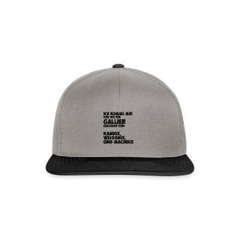 Ich komme mir vor wie ein Gallier - Snapback Cap - Graphit/Schwarz - Vorne
