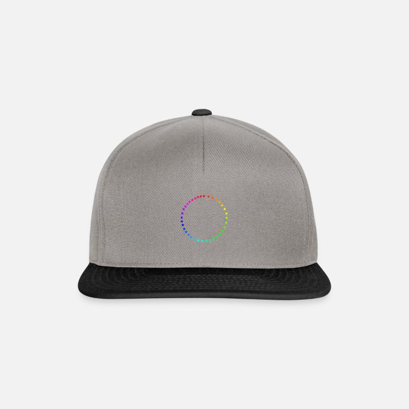 Bunte Sterne Kreis Regenbogen Design Geschenkidee - Snapback Cap - Graphit/Schwarz