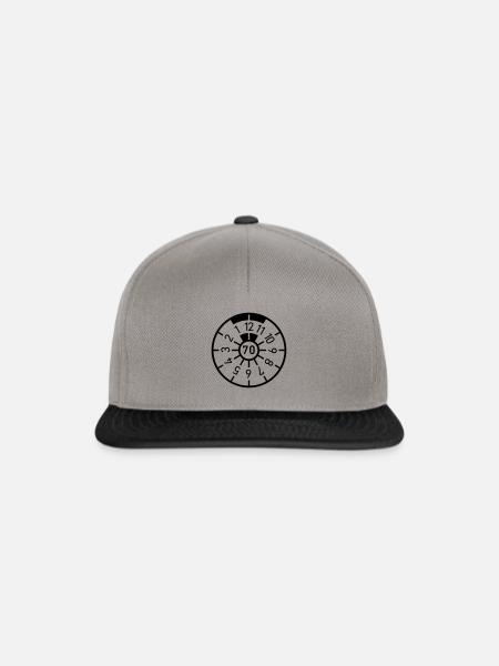 Geburtstag 70 Siebzig TÜV Plakette - Snapback Cap - Graphit/Schwarz