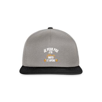 JE PEUX PAS MOTO J AI ET APERO - Casquette snapback - gris graphite/noir - Devant