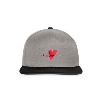 Cœur rouge - Casquette snapback - gris graphite/noir - Devant