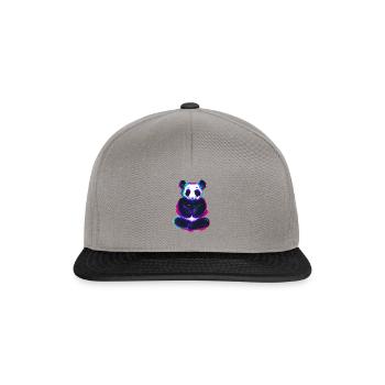 Panda méditant - Casquette snapback - gris graphite/noir - Devant