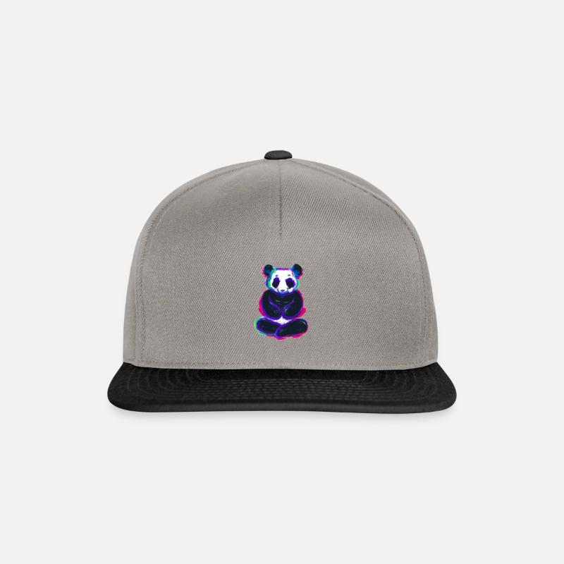 Meditating Panda - Snapback Cap - graphite/black