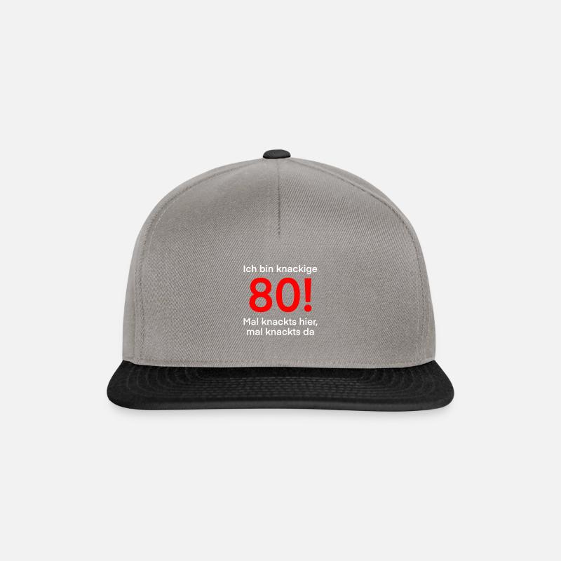 knackige 80 - Snapback Cap - Graphit/Schwarz