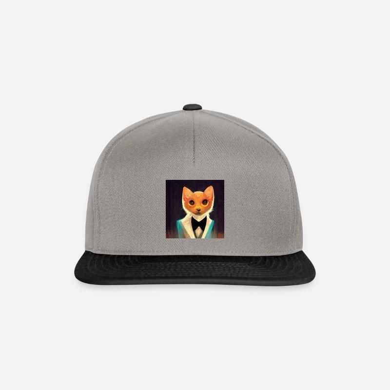 Cat in suit - Snapback Cap - graphite/black