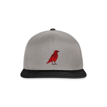 rote Krähe stehend - Snapback Cap - Graphit/Schwarz - Vorne