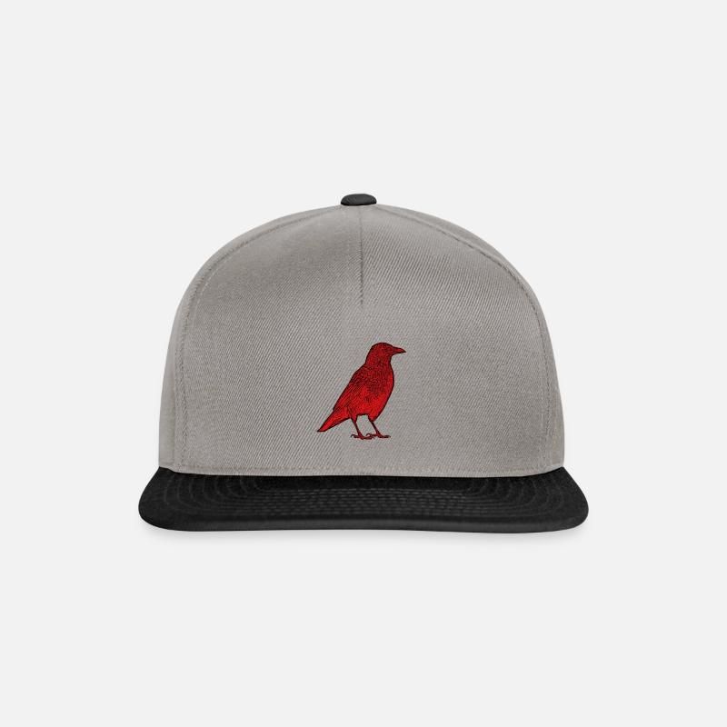 rote Krähe stehend - Snapback Cap - Graphit/Schwarz