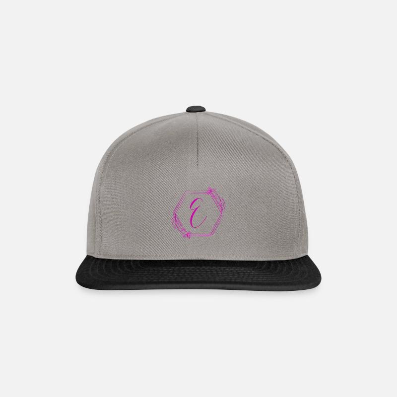 Buchstabe E - Snapback Cap - Graphit/Schwarz