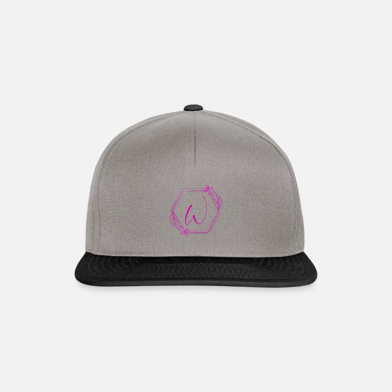 buchstabe w - Snapback Cap - Graphit/Schwarz