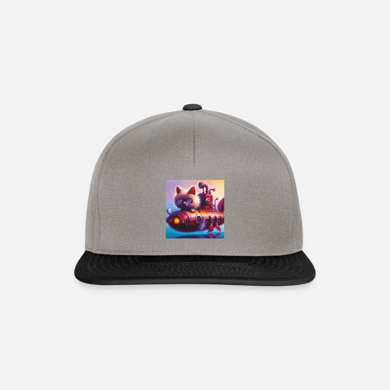 Katzen U-Boot - Snapback Cap - Graphit/Schwarz