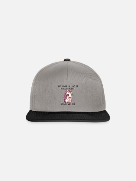süßes Einhorn mit Kaffee frecher Spruch - Snapback Cap - Graphit/Schwarz