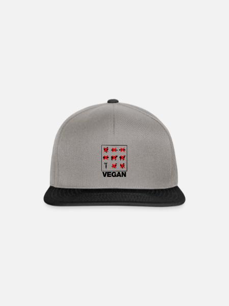VEGAN (Black) - Snapback Cap - Graphit/Schwarz