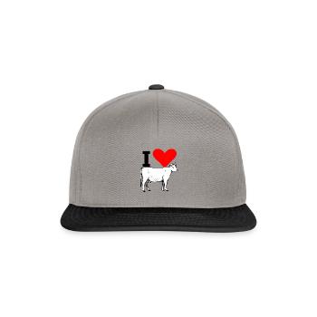 I Love Beef (dessiné à la main) - Casquette snapback - gris graphite/noir - Devant