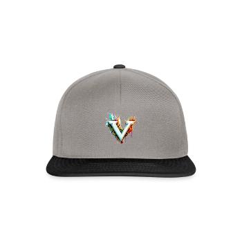 Cooler Graffiti Buchstabe V mit👑 - Snapback Cap - Graphit/Schwarz - Vorne