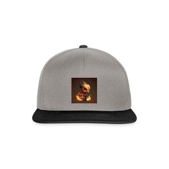 Dragon in yellow with fiery charm - Snapback Cap - graphite/black - Front