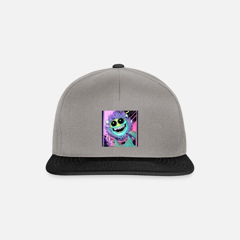 Monstre joyeux - Casquette snapback - gris graphite/noir