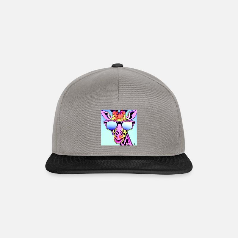 Giraffe mit Brille - Snapback Cap - Graphit/Schwarz