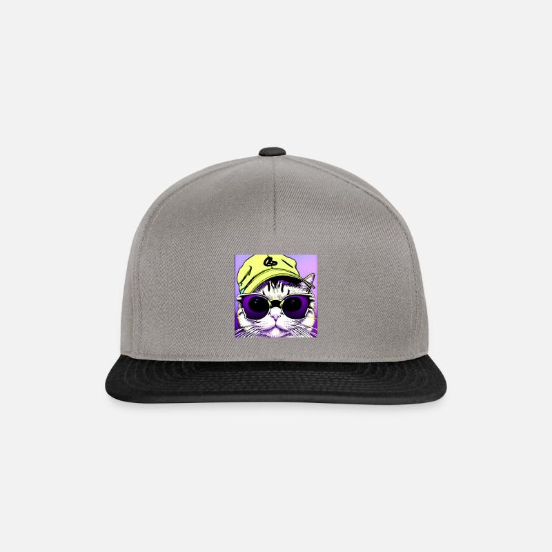 Chat avec lunettes - Casquette snapback - gris graphite/noir