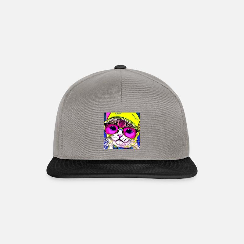 Chat avec lunettes - Casquette snapback - gris graphite/noir