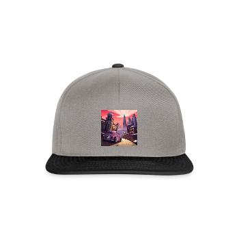 Suburb before big city - Snapback Cap - graphite/black - Front