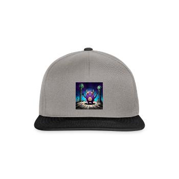 cute purple monster - Snapback Cap - graphite/black - Front